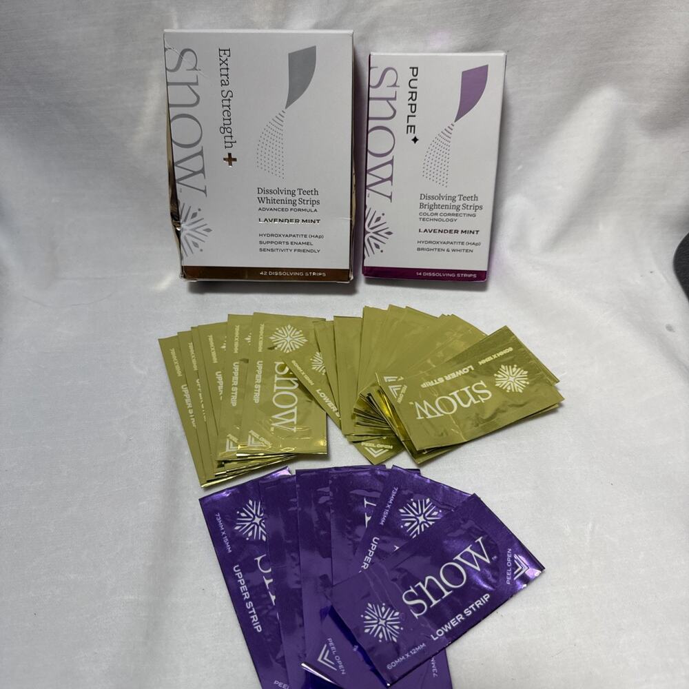 Snow Dissolving Teeth Whitening Strips 24 Extra Strength & 6 Brightening Exp:28